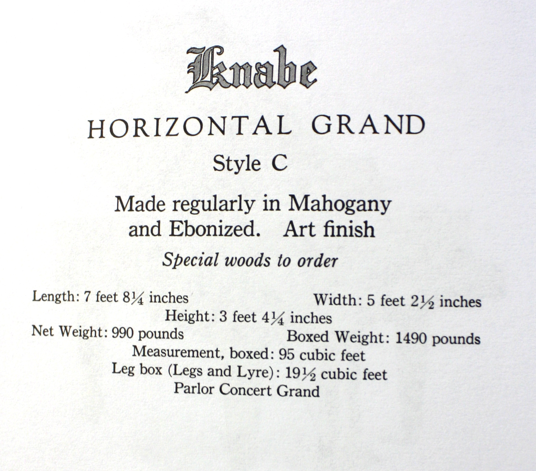 Knabe C in catalog - description